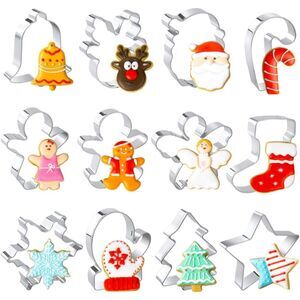 NEW‎ Christmas Cookie Cutters Set, 12 Pieces  (4282)
